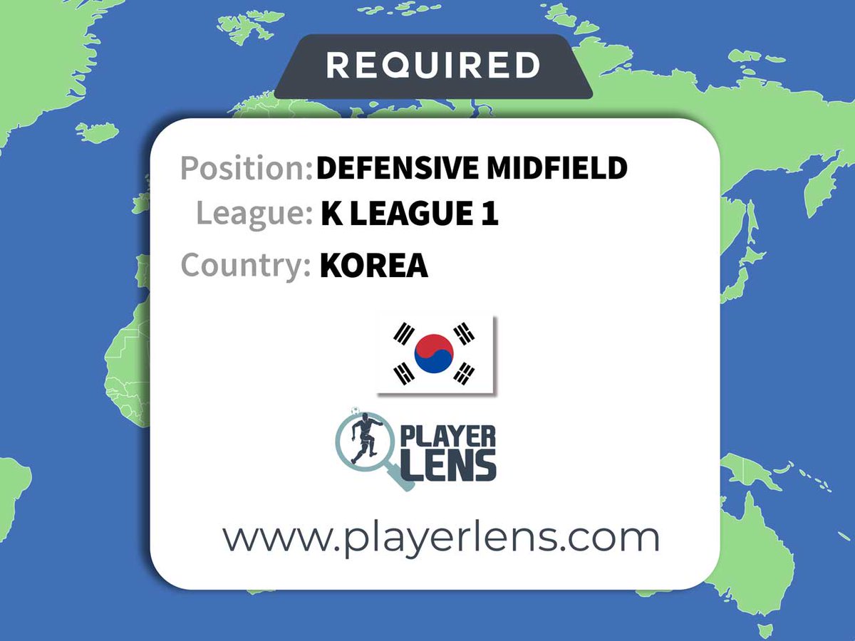 PlayerLENS's tweet photo. Defensive midfielder wanted in the @kleague
Register with us at https://t.co/7osRLVPs1N to see more details. https://t.co/arg43Xuzyh
