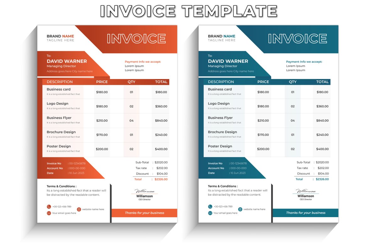 Raju_khan62's tweet photo. A professional Invoice Design will help you to promote your business, products, and services and increase customer communication.
Check My Portfolio: https://t.co/45teVdK5nA
#invoice #invoicedesign #pricelist #orderform #templatedesign #business #design #communication https://t.co/H434jdlSHM