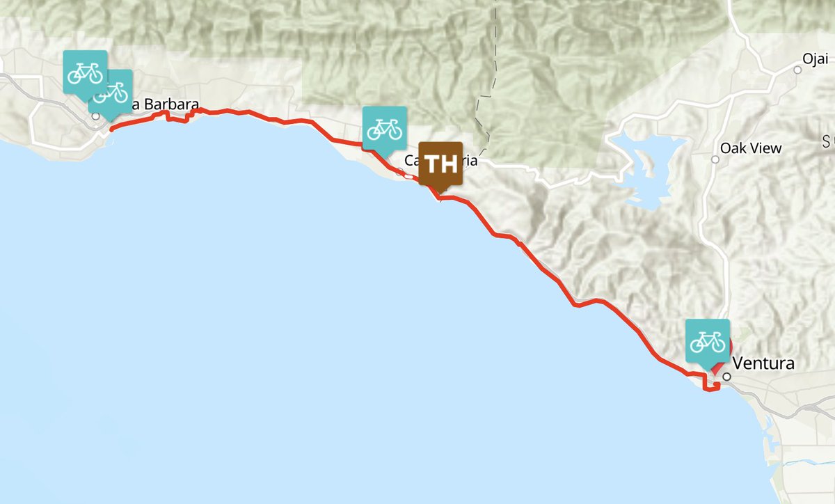 cyclecalcoast's tweet photo. Santa Barbara to Ventura 🚲🌊

The view! This route starts in Santa Barbara, follows the Pacific Coast Bike Route thru Montecito, Summerland, &amp; Carpinteria, using the Ralph Fertig Memorial Bicycle-Pedestrian Path: https://t.co/8fKkD2bAtg

#CycleCalCoast 📸 via @tommaso_catapano_ https://t.co/Qvewq2aN0s