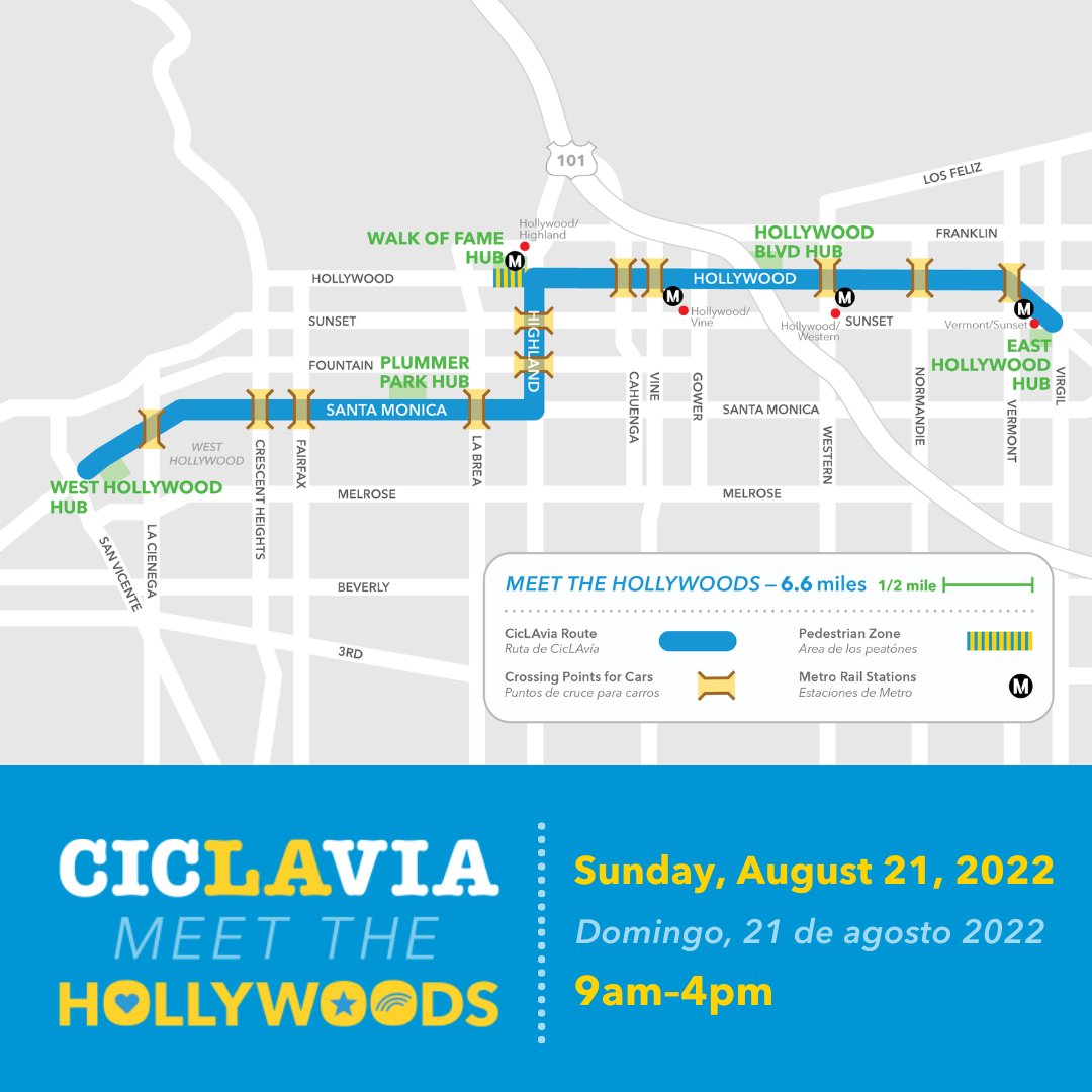 amoebamusic's tweet photo. Heads up, LA! Just a reminder that @CicLAvia is happening in Hollywood this Sunday, August 21st from 9am-4pm. 🚴🛹 https://t.co/KljdOnCnVx