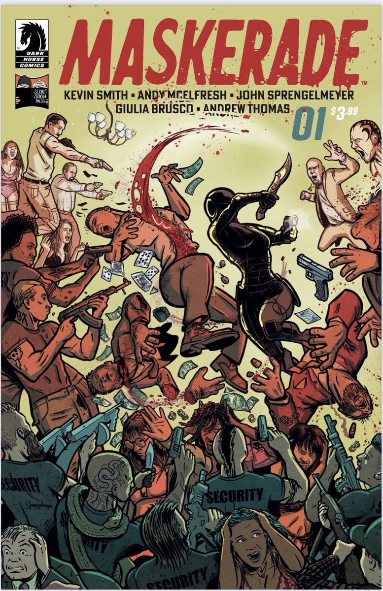 ThatKevinSmith's tweet photo. COMIC BOOK RETAILERS!
I’ll be crossing the country with The Convenience Tour when my new @DarkHorseComics book MASKERADE hits stands!
If I’m in a city near you with @ClerksMovie, bring a box of books to the show, put ‘em on stage, and I’ll sign ‘em for you!
(Orders close MONDAY!) https://t.co/h2zS8EFHgn