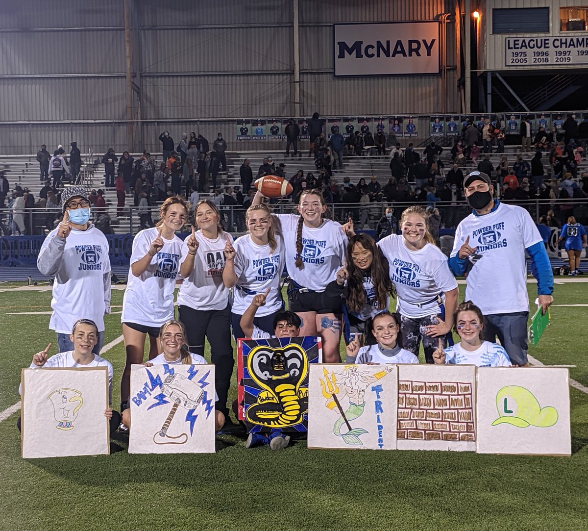 TBT, junior Powder Puff showing their team spirit. 
 Powder Puff Football will be September 28th, 2022 
this year, see you there. 

#powderpuff #mhs #football #mcnaryhighschool