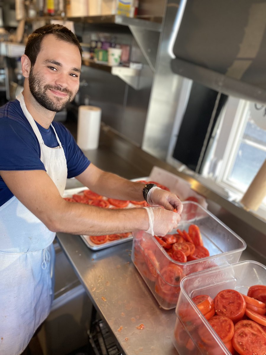 LivinThePieLife's tweet photo. Happy Birthday to Tim C! Spending his birthday today deseeding locally -grown tomatoes for y’all to eat in Tomato Pie tomorrow.
Thank you for all you do!
#happybirthday #bakerylife #pielife #behindthescenes #lovewhatyoudo #tomatopie #eatmorepie https://t.co/EUbK0S8pii