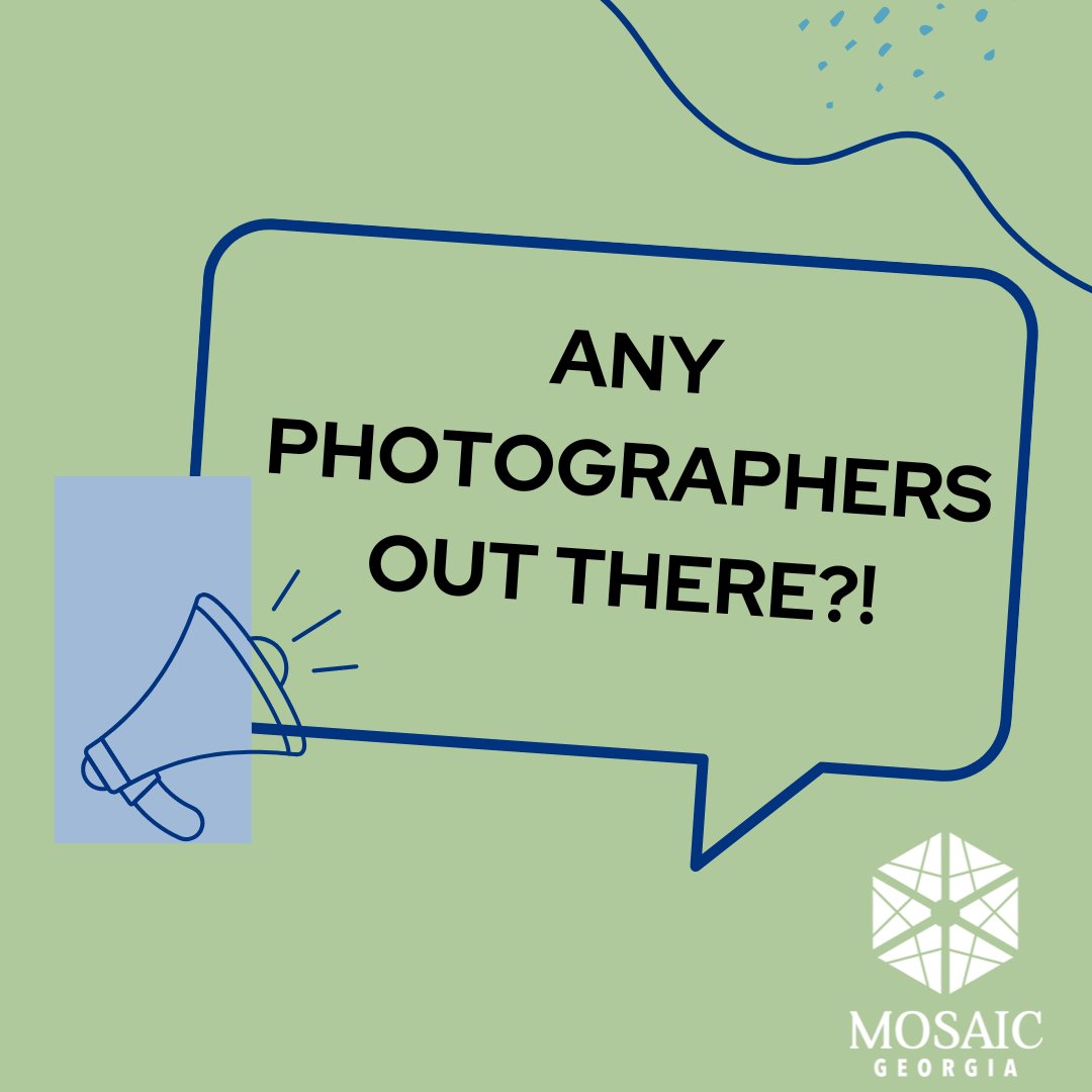 MosaicGeorgia's tweet photo. We're looking for someone with a flair for the photographs who would like to take some shots at our #MosaicMasterpieces event in Buford on 9/29! Ideally a student or one with a philanthropic spirit who feels compelled to support our mission with modest compensation. Please DM. https://t.co/Go4QDB7Anq