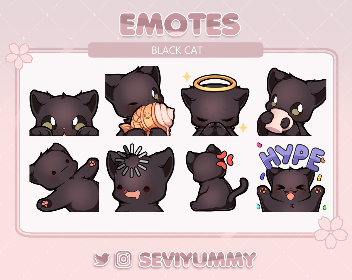 ✨NEW Pay To Use Emotes✨
🐾 Kitty edition! 🐾  
🌸  $10 each set 🌸

You can find more on my Etsy and Gumroad!
https://t.co/3NmXis57CD
https://t.co/hoJ9Rpdaz9 