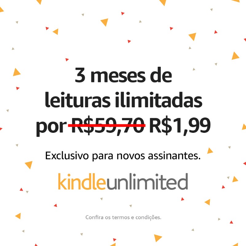 AmazonKindle's tweet photo. Exclusivo para novos assinantes, aproveite 3 meses de Kindle Unlimited por R$1,99. Leia em qualquer lugar no seu smartphone, tablet ou aparelho Kindle.