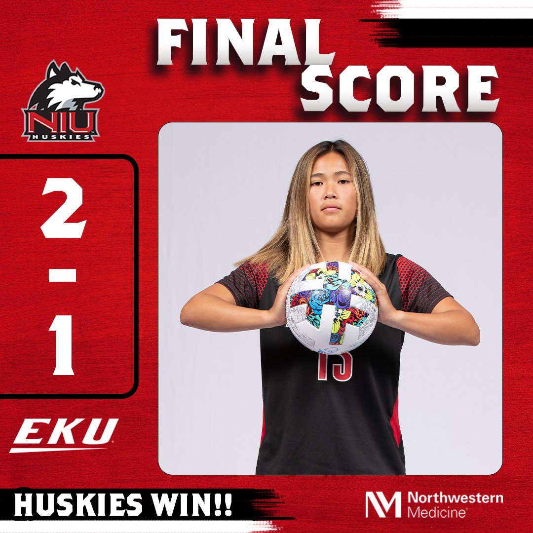 HUSKIES WIN!! We start the season with a W over Eastern Kentucky! ❤️🐾

Next game is Sunday, Aug. 21st at Indiana State.

#NIUWSoccer | #NewFoundations