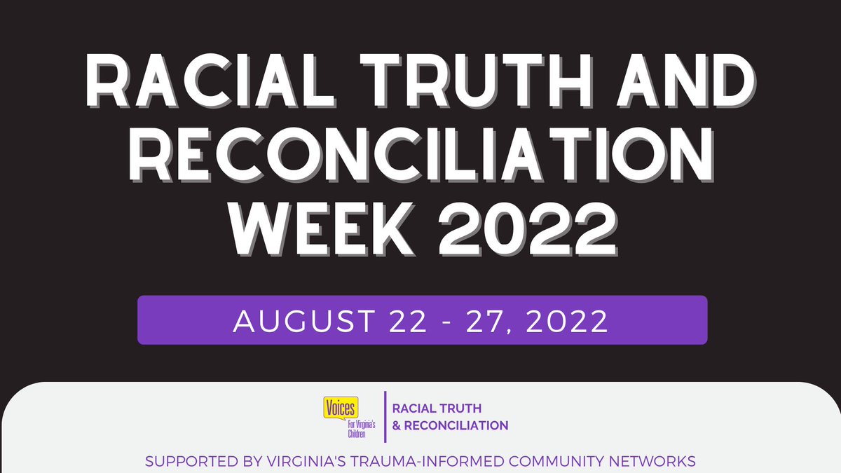 RacialTruth's tweet photo. Join us for Racial Truth and Reconciliation Week, a free week long virtual conference, starting this Monday! You can register online for workshops/recordings on topics like allyship in action, organizational change, and more. Don't miss out! Register now: https://t.co/WbQYuYqJ9i https://t.co/9MouZrTxmp