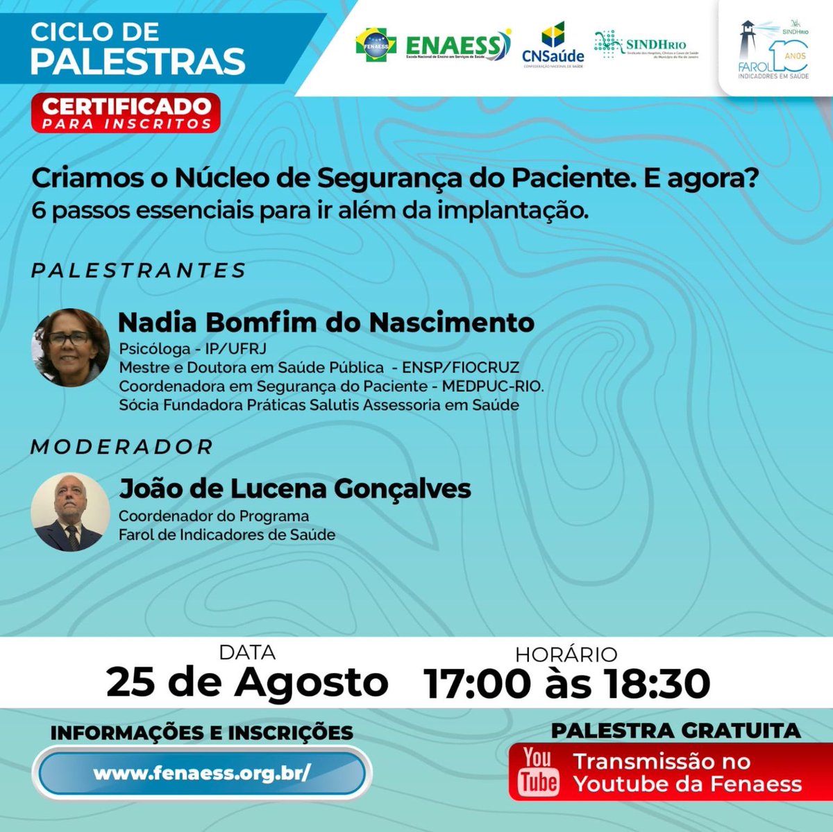CNSaude's tweet photo. Criamos o Núcleo de Segurança do Paciente (#NPS). E agora? Seis passos essenciais para ir além da implantação. É o novo tema da próxima palestra Online da Fenaess, com apoio da CNSaúde.
Inscrições gratuitas: https://t.co/8QtQ4zbrIz
#fenaess #palestras #ciclodepalestras #cnsaude https://t.co/z9bJDhdmiW