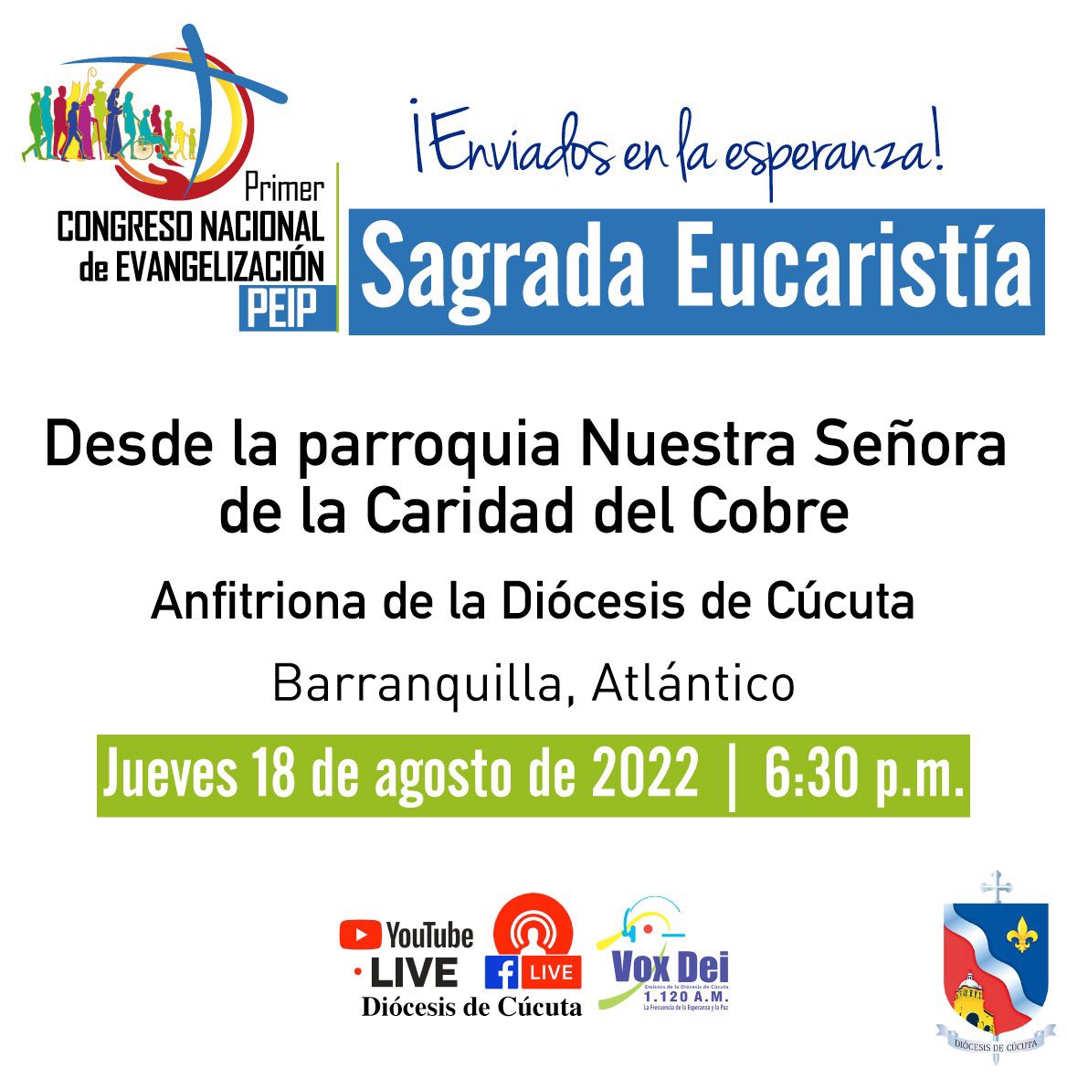 #Invitación | #CongresoPEIP | Hoy nuestra delegación participará del banquete de la Palabra en la parroquia Ntra Sra de la Caridad del Cobre de #Barranquilla, comunidad encargada de la <a href="/diocesiscucuta/">Diócesis de Cúcuta</a> durante el desarrollo del <a href="/congresopeip/">CONGRESO NACIONAL DE EVANGELIZACIÓN</a> <a href="/ArquidiocesisBq/">ArquidiocesisBq</a>