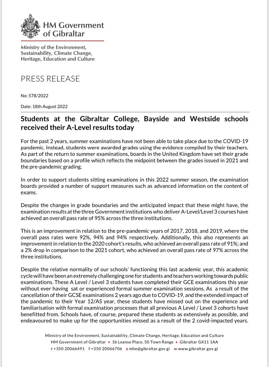 DfE Gibraltar tweet media