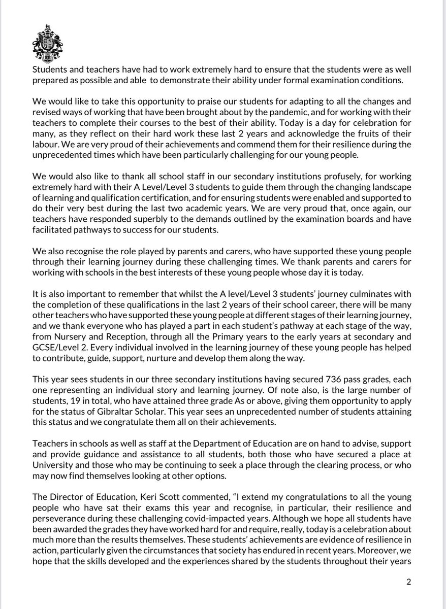 DfE Gibraltar tweet media
