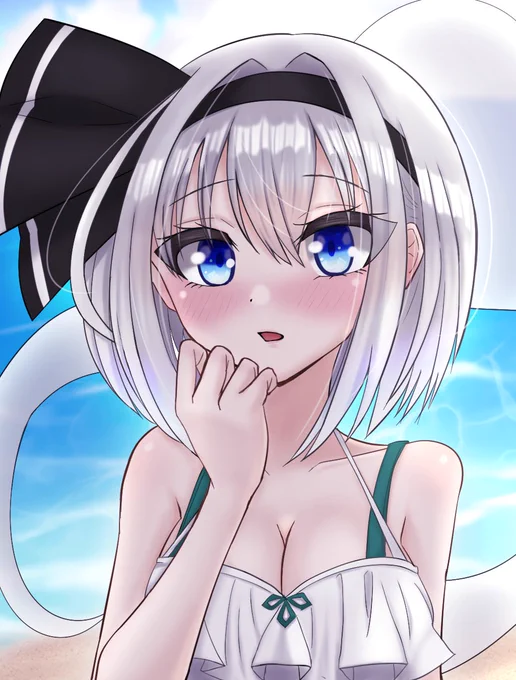 照れてる水着の妖夢ちゃん 