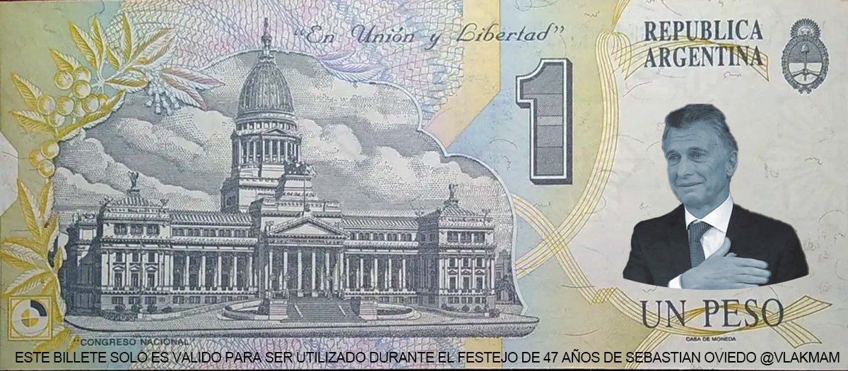 Vlakmam's tweet photo. Mi tarjetita de cumpleaños este 20/08/2022 #47 #Cumpleaños #UnPeso #Macri Que yunke para esta democracia este pelmazo https://t.co/KnQRWiNmIB