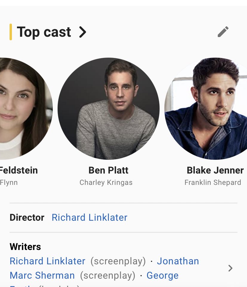 Blake1Wehate's tweet photo. Blake Jenner has been re-added to the merrily we roll along IMDb page along with updates on the production cast and crew. He also has been given credits on the sound track.
It seems the project has restarted production and is preparing to start filming again https://t.co/iPGwBoeJSN