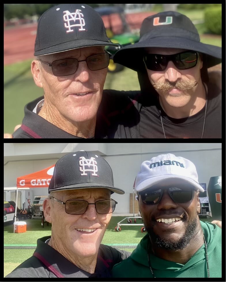 Kicking off 22/23 athletics n Miami with ⁦<a href="/HailStateSOC/">Mississippi State Soccer</a>⁩ and saw 2 great former ⁦<a href="/HailStateFB/">Mississippi State Football</a>⁩ players. Aron Feld and Rodney Prince ⁦<a href="/Jr_prince19/">Rodney Prince Jr</a>⁩  on staff for ⁦<a href="/MiamiHurricanes/">Miami Hurricanes</a>⁩ FB So proud of them and appreciate them spending time w the old bus driver.