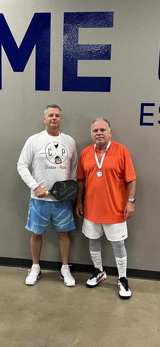 CoachG_Martin's tweet photo. USA senior Pickleball tournament. James and I took the Bronze in 3.5 men’s doubles.Tisha and Kathie took Gold in 4.0 women’s doubles and Tisha and I took Silver in 4.0 mixed while Kathie and James took the Bronze. A blast Reppin @ChickenNPickle @TishaMartin18 https://t.co/Ulhkt2i9wX
