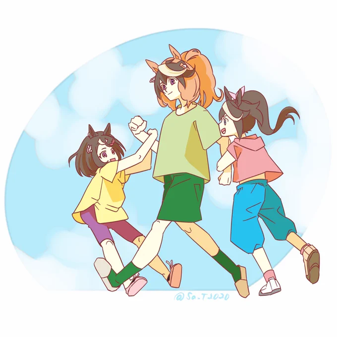 あまりにも素敵なタグだったのでなつやすみの親子再掲する。 #夏休みはシンボリルドルフのイラストが増えるらしい 