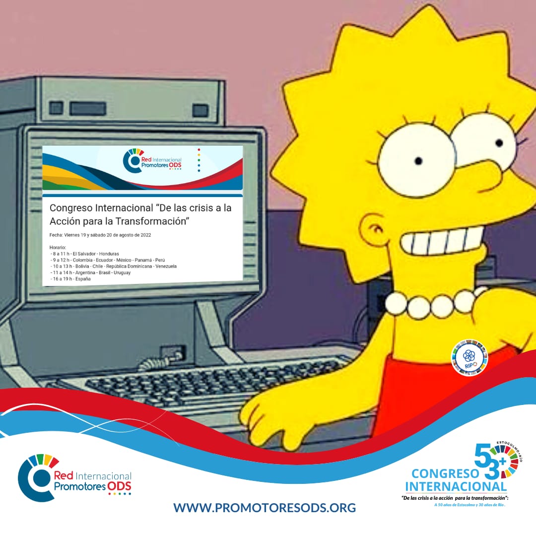 👉🏼 Sé  como  Lisa e inscríbete hoy al Congreso Internacional "De las crisis a la acción para la transformación "🌎

🔗lnkd.in/dkfq-Tme 

🔻Consultas e información: secretariageneral@promotoresods.org
.
.
.
#promotoresods #congreso  #estocolmo50 #rio30 #memesacademicos