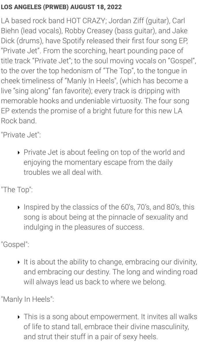 HotCrazyBand's tweet photo. #prweb #rockband Thank you @prweb! Hit the link to read the whole article:
https://t.co/c3PuYFlKdT https://t.co/FmFhVWpQTX