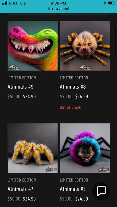 allure_crypto's tweet photo. hank you the collectors of my #AInimals #nft collection
AInimals selling out fast!
#1 just sold, going fast!
#buy now
@NFTRVN
Special gift to each owner ;)
#nfts https://t.co/D7wAW56dXJ