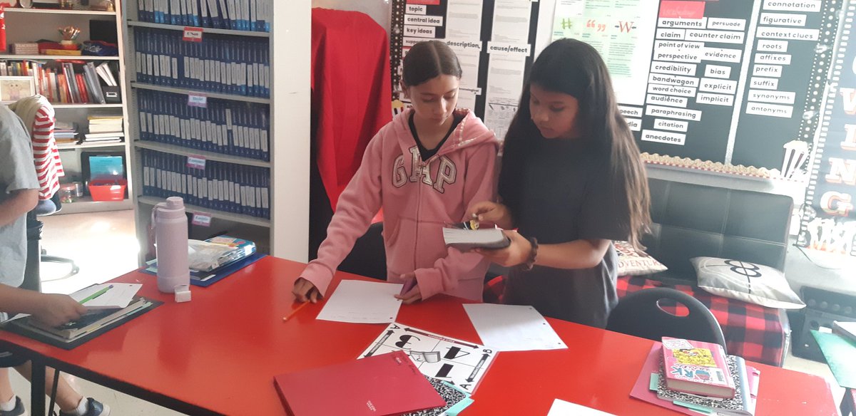 Genre scavenger hunt: Six teams, ten books, twelve minutes...on your marks - get set. . .GO! #soaringinsixth <a href="/HammerAdara/">Adara Hammer</a> <a href="/MrT6th/">Steven Theirl</a> <a href="/Gaddie6th/">Ashley Gaddie</a> #AESPride <a href="/AlvatonElem/">Alvaton Elementary</a>