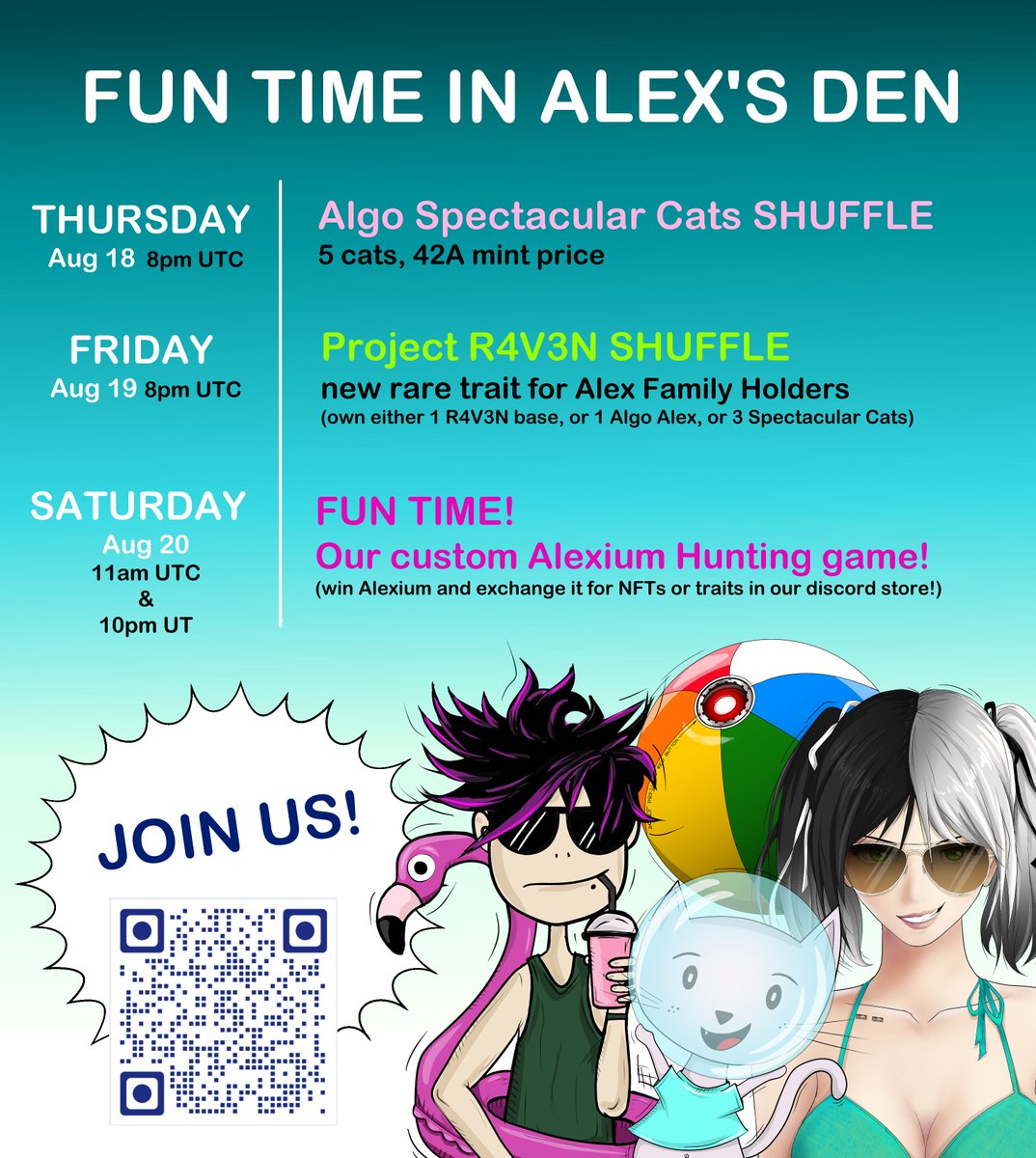 StudioSEV3N's tweet photo. Join us for some fun and NFTs! https://t.co/P4bZ5h5jge
#algofam #algoNFTs #algorandNFTs #AlgoAlex #ProjectR4V3N #SpectaCats #FunNFTs https://t.co/jp2v3LQRXS