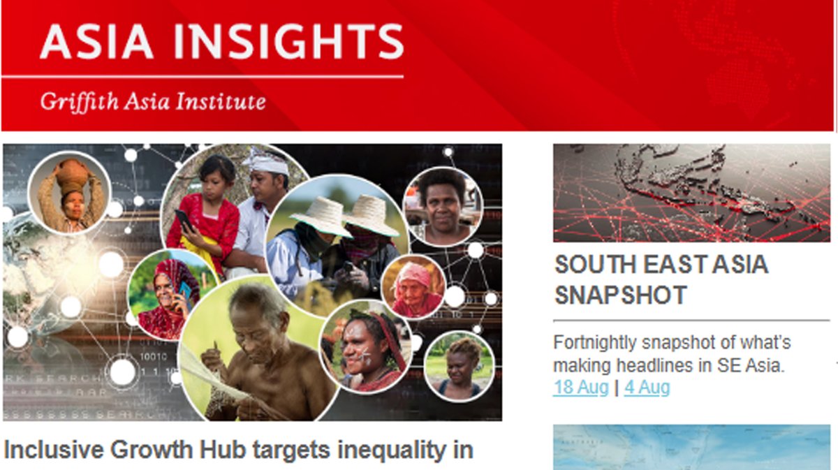 GAIGriffith's tweet photo. Our @GAIGriffith August newsletter is now available online. Topics include #InclusiveGrowthHub, #DigitalFutures, #Pacific geostrategic vision for #BlueContinent, #Myanmar executions, US diplomacy in #SolomonIslands, #IMF support #Bangladesh and more...
๐ https://t.co/0dq36qahYv https://t.co/DBR8HjyzNi