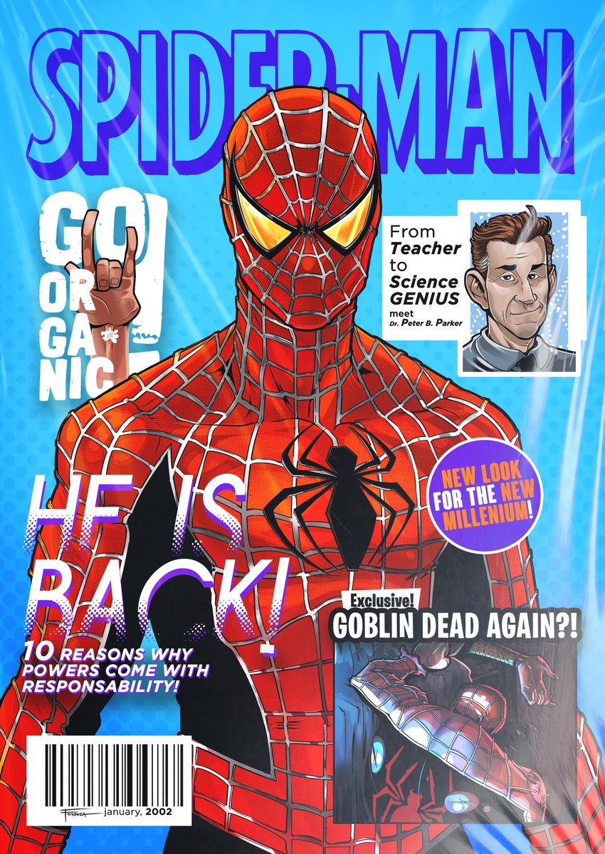 GFonseca_art's tweet image. “Há um herói dentro de todos nós que nos mantém íntegros, nos dá força, nos enobrece e por fim, deixa-nos morrer com dignidade. Mesmo que às vezes, seja preciso ser firme e desistir daquilo que mais queremos. Até dos nossos sonhos.”
2002
#Spiderman
#SpiderMan60th #60AnosDeAranha