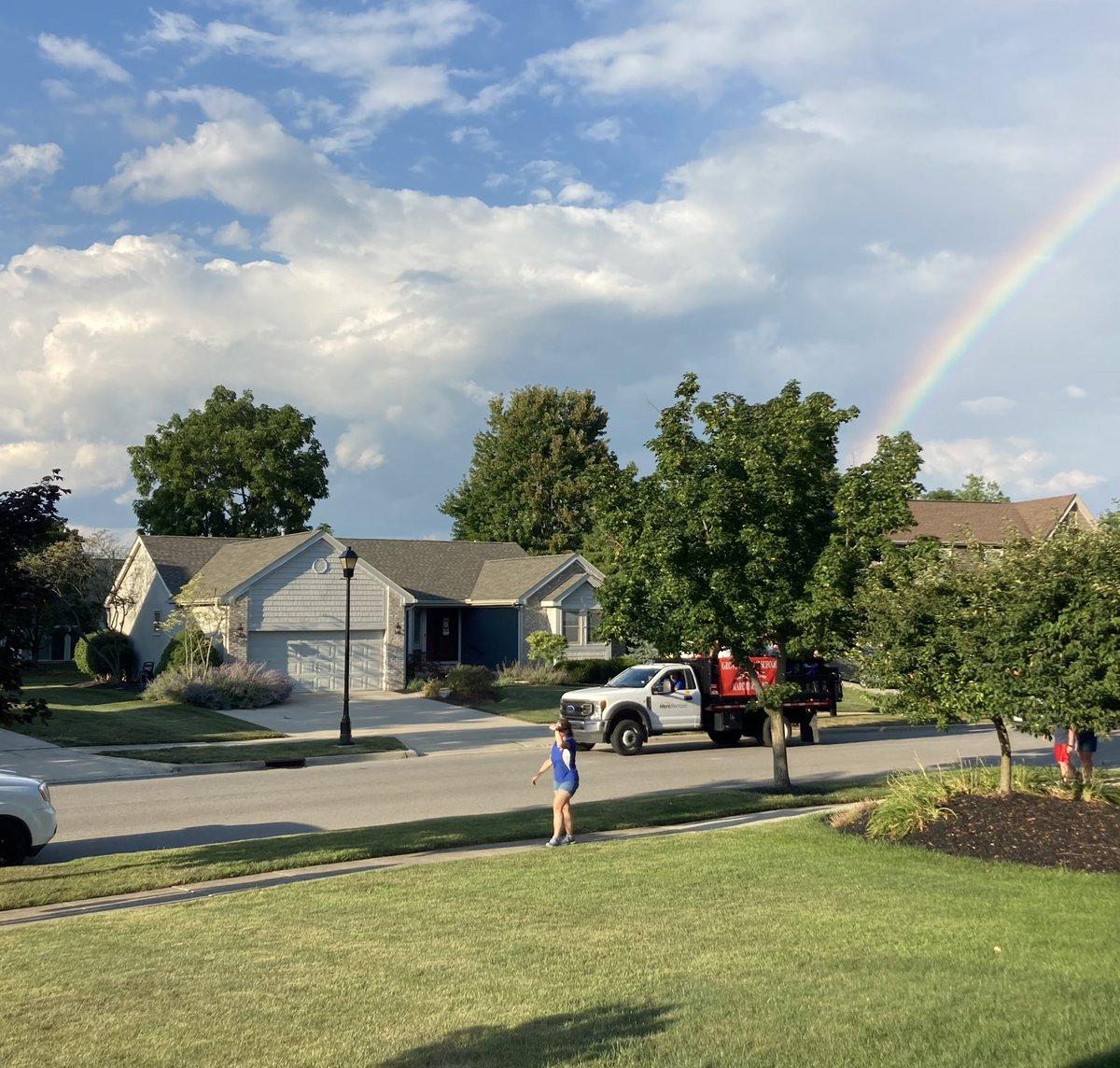 ClareyIrish's tweet photo. Not only did @gchsbands bring some good music to the neighborhood tonight, apparently they also brought a rainbow… https://t.co/F9AztErghc