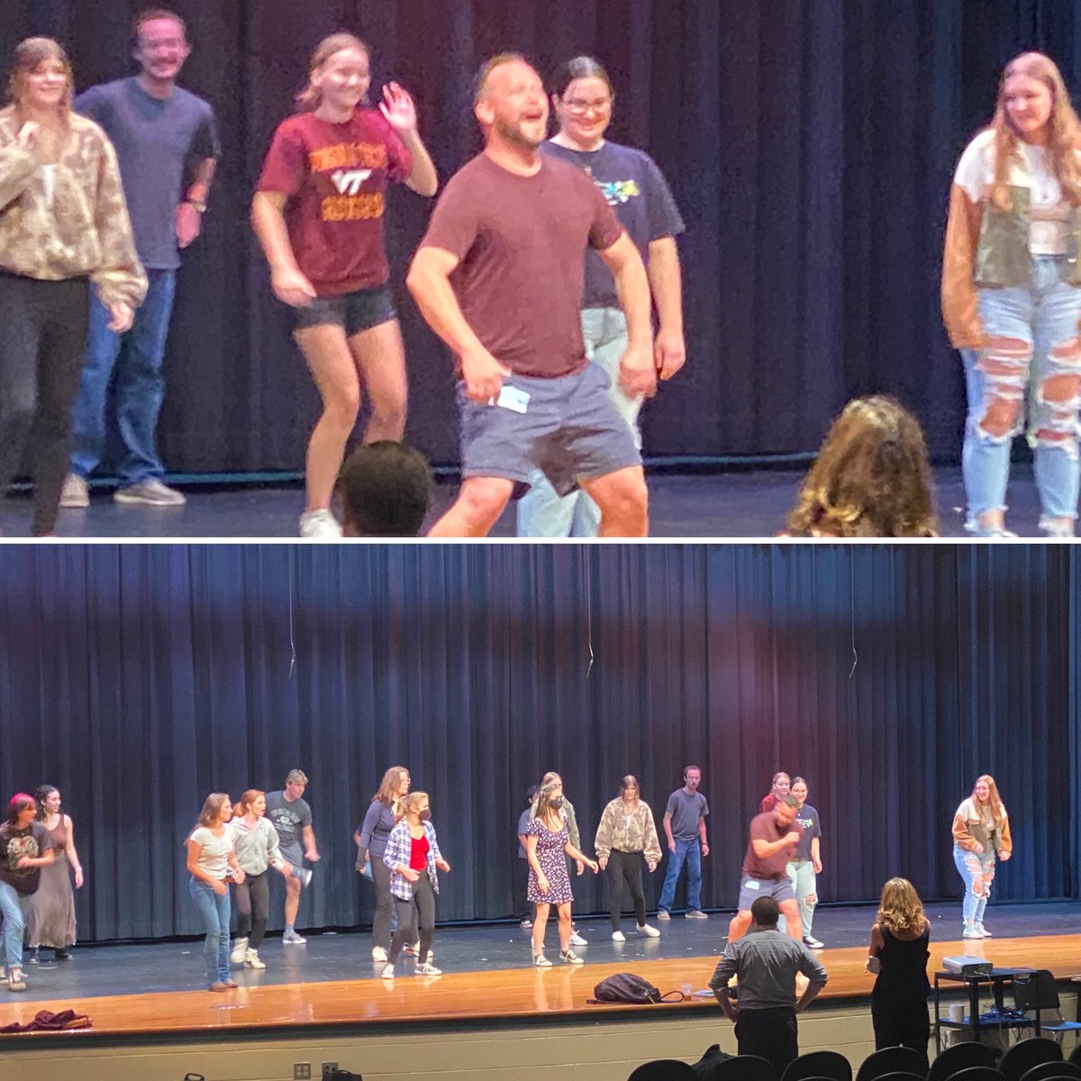 NelsonSupt's tweet photo. Broadway performer Keven Quillon visited with NCHS Advanced Drama to hold a workshop. They step-step- stepstepstepped their way through new choreography. A good time was had by all with learning! #OneNelson #DancingWithOurStars #IstayedintheBack ⁦@nchsgovs⁩ https://t.co/f7B5hhfwxq