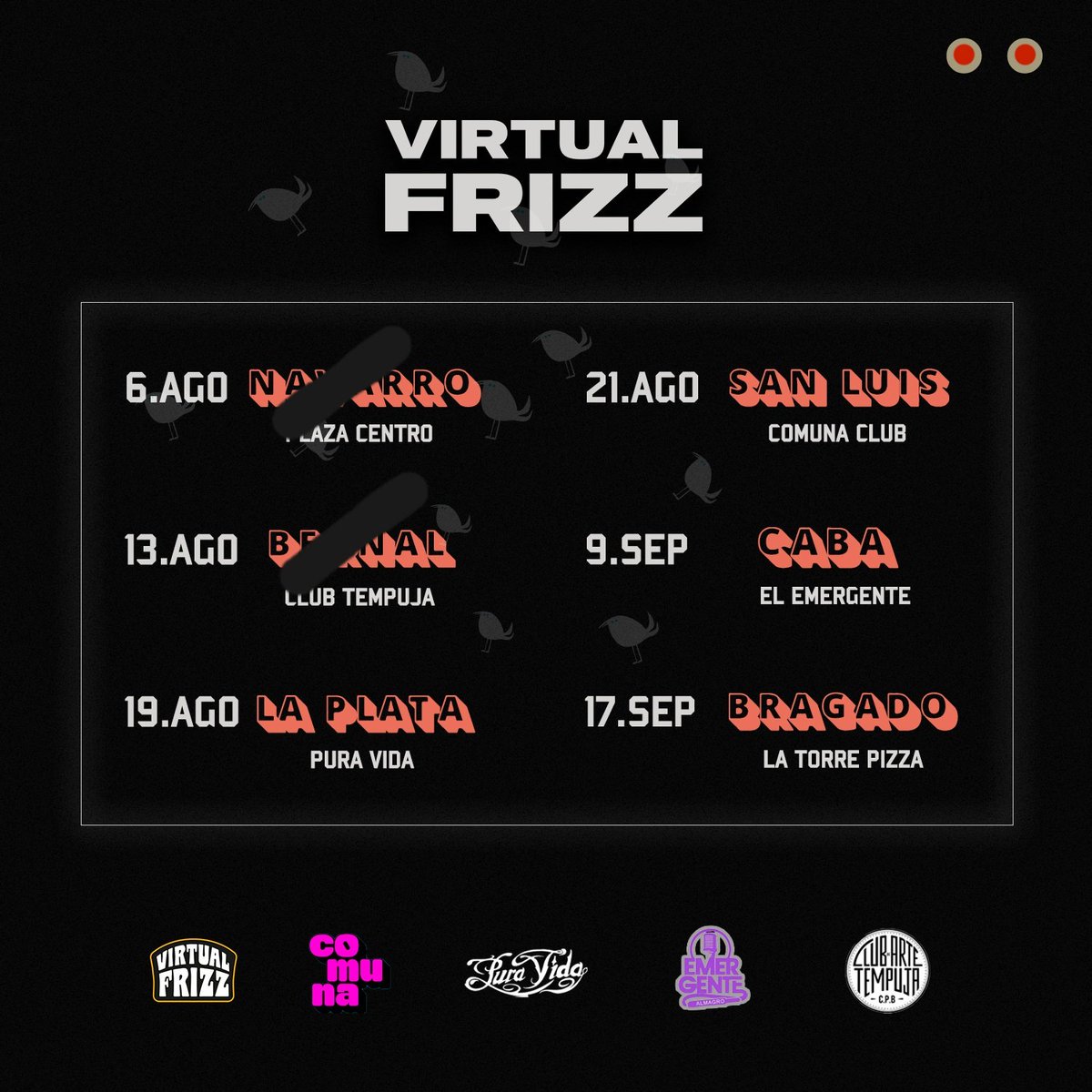 VirtualFrizz's tweet photo. Wachines anoten las próximas jaranas!
🥳 acumulando camorra... https://t.co/U8MSvM2bI7