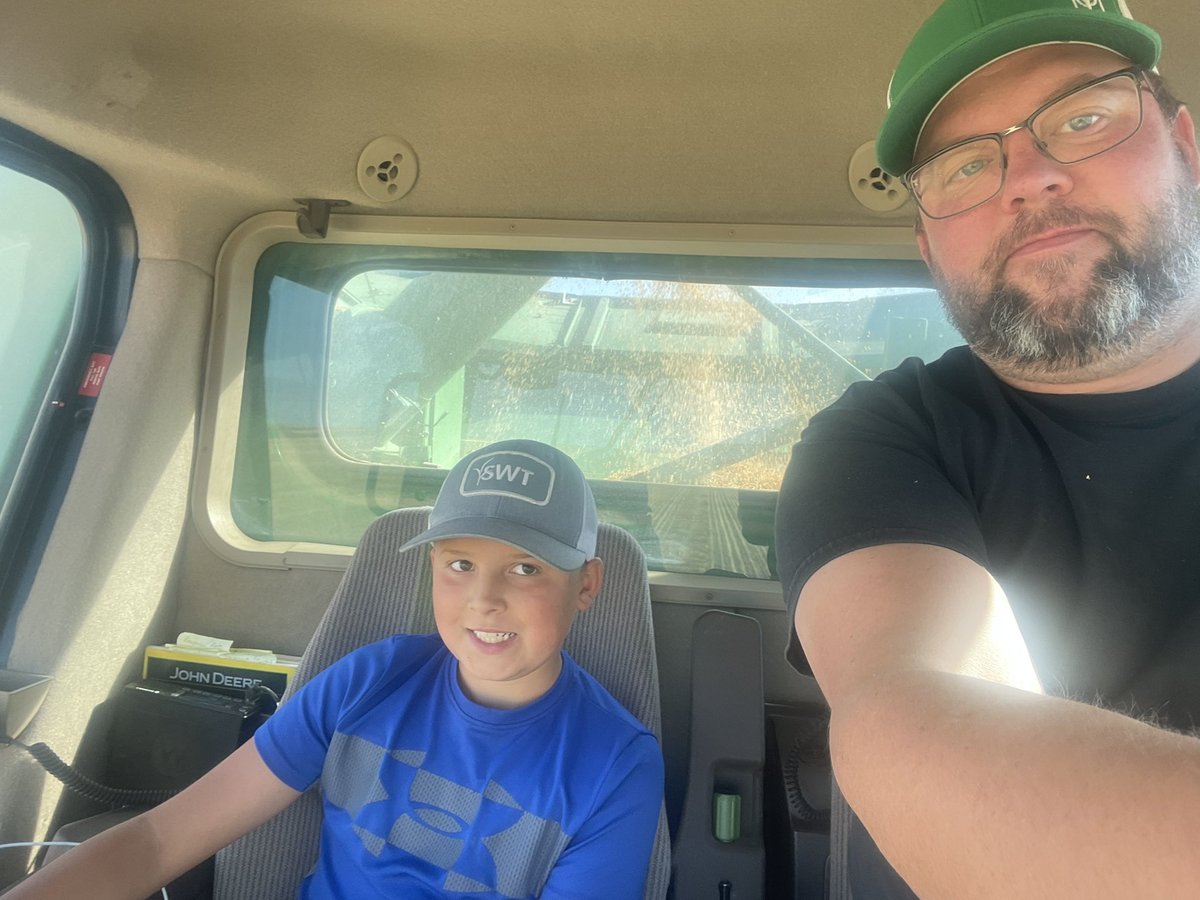 Guess the boss needs a break, letting the little boss take over for awhile! #harvest22