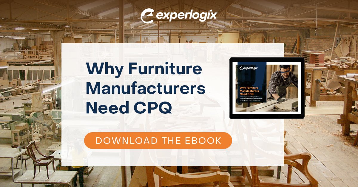 experlogix's tweet photo. CPQ systems ingrate with CRM to ensure comprehensive and accurate master data, which reduces data management time and effort, as well as reducing errors. See this story about the furniture business. #MSDynamics #CPQ #CPQsoftware https://t.co/33zFszVUXO https://t.co/l3fGRI75f4