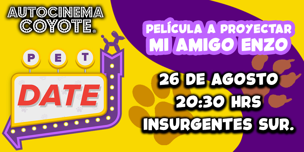 AutocinemaC's tweet photo. Se ha portado muy bien tu humano 👼 ¡Es momento de que lo saques a dar la vuelta! Tráetel@ al #PetDate de Autocinema Coyote y Laika con #MiAmigoEnzo 🐕💕 ¡No faltes!

❣️BOLETOS EN: https://t.co/cIWhfvDNkG https://t.co/6G5UBhgtv6