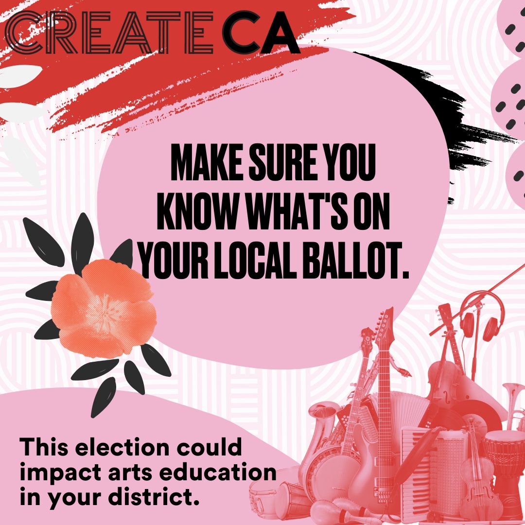 Let's vote for arts education! Students deserve the immense benefits of arts education in their schools! Make sure you're registered to vote for change today. Register here: registertovote.ca.gov

#VoteYesonProp23 #VoteYeson23 #VoteToCreate