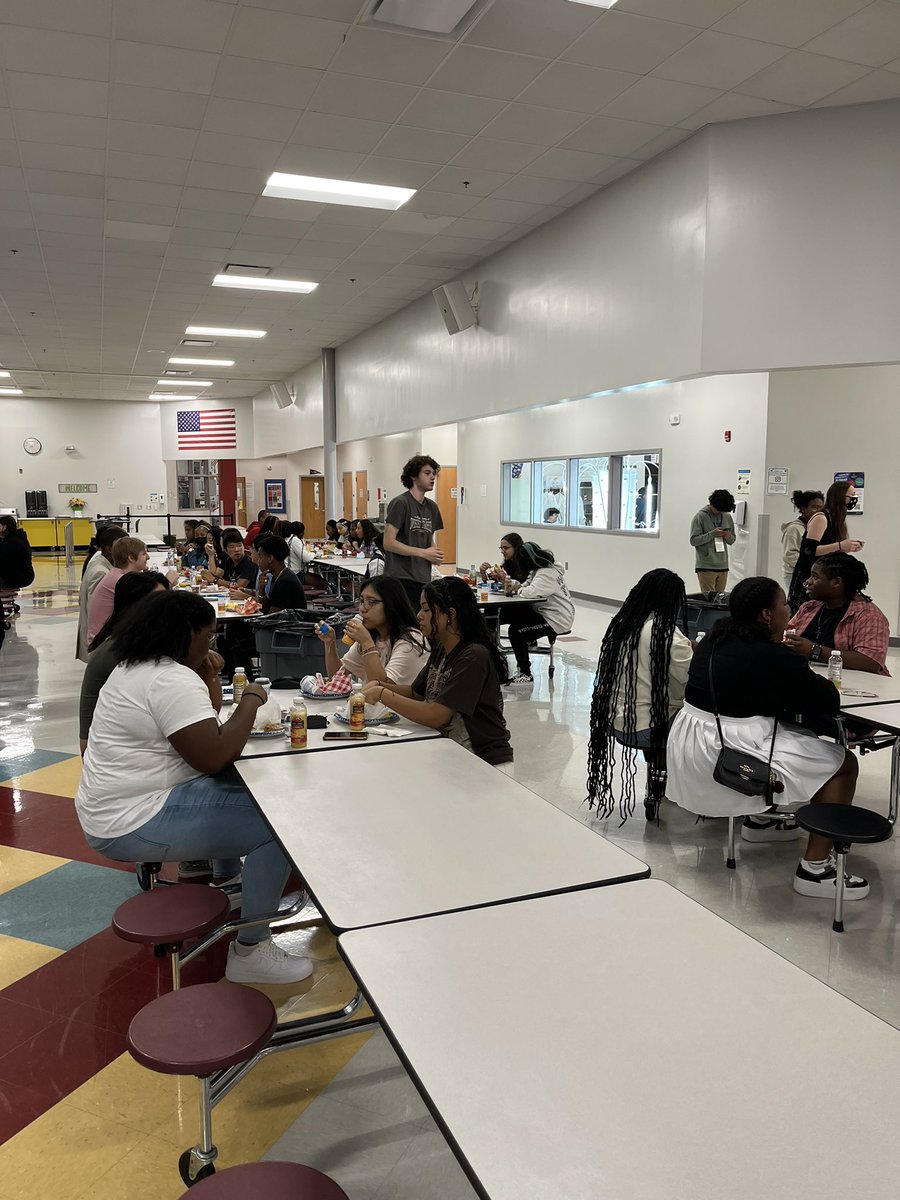 MrsBrothersAP's tweet photo. Excitement in the air…..Class of 2023 Senior Breakfast @NorthWakeCCA  @NorthernAreaWC #soarstrong https://t.co/gYYa6L2NME