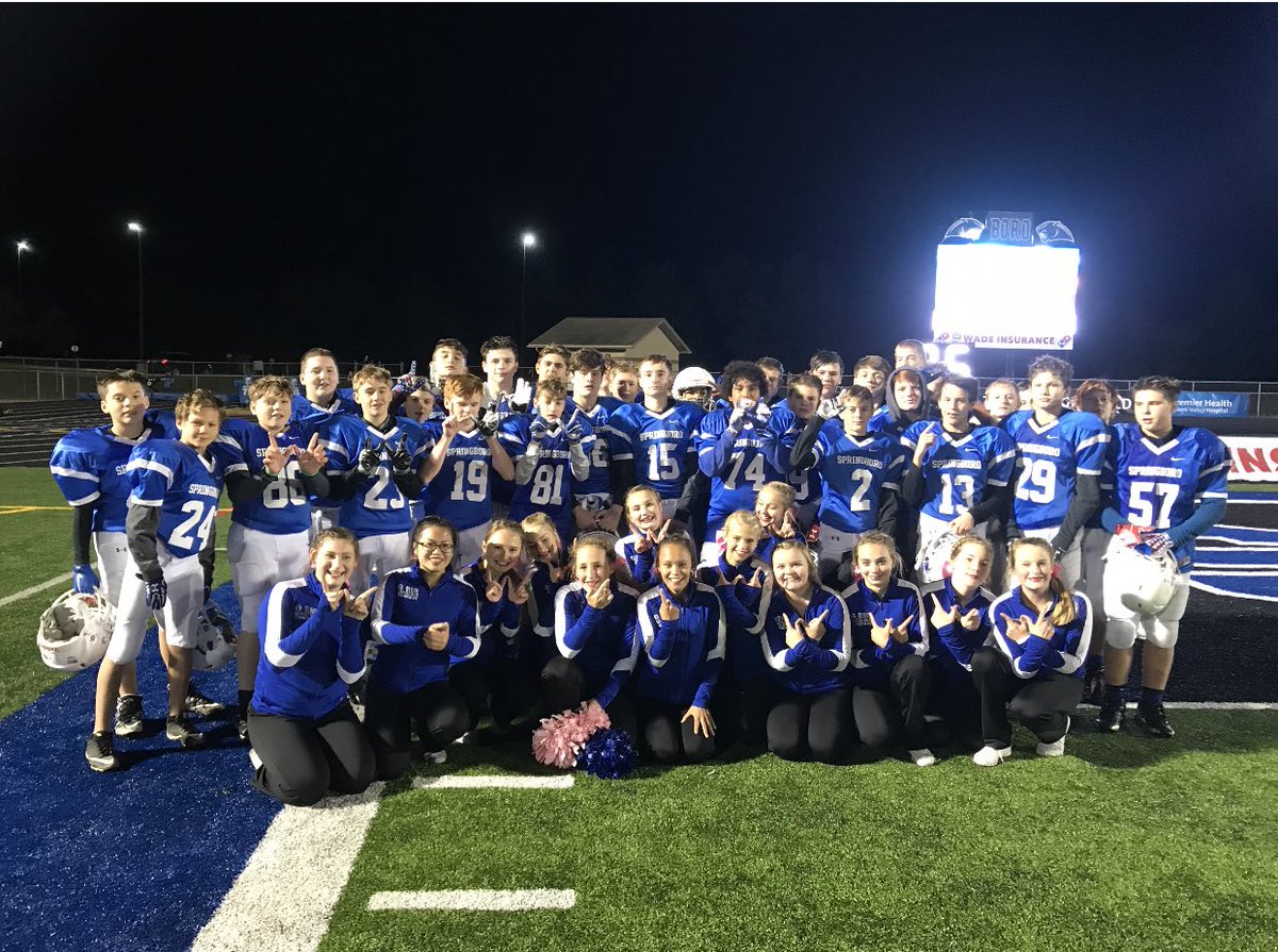 SBoroHSLibrary's tweet photo. 💥Flashback! 10/18/17 &amp; 10/18/18…The Class of ‘23 ended their football seasons as champs v. Lebanon! 4 yrs later, finish it!!!! Let’s go! 😤 @SHSBoroBlueCrew @Boro_Panthers @Springboro_SHS @SpringboroHS_AP @BoroCheerSHS https://t.co/kvKFwktvZA