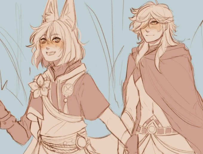just a lil sketch bcs im lazy to color it #GenshinImpact #原神 #tighnari #cyno #cynonari 
