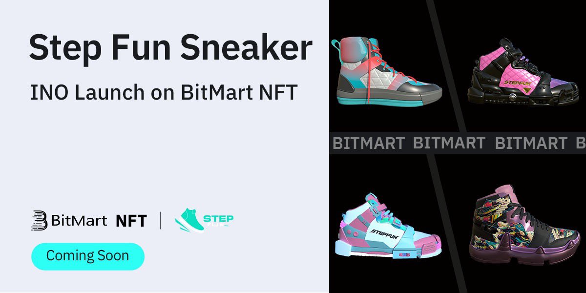 🥳#BitMart Initial #NFT Offering: StepFun Sneaker will be launched on BitMart NFT marketplace‼️

✨<a href="/stepfun_/">StepFun</a> , a lifestyle app with a combination of Game-Fi and Social-Fi elements.

🙌Coming SOON......

👉Register your BitMart account: bit.ly/3yBNheE

#INO #stepfun