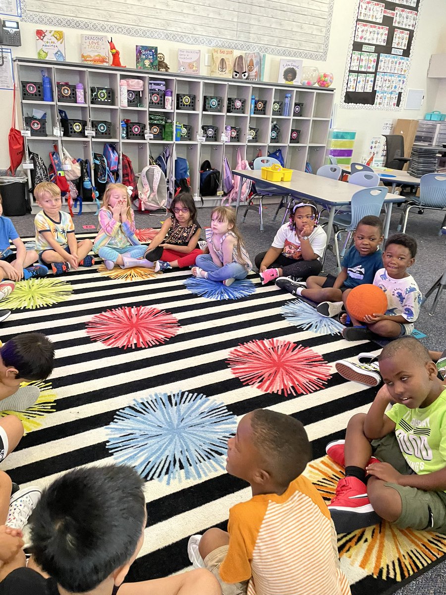 Got this idea from <a href="/MrsHigleyKinder/">Madison Higley</a> Today in social studies we rolled a ball and shared a rule that keeps us safe at school. Love all their little faces. #wearemcneil #Kindergarten