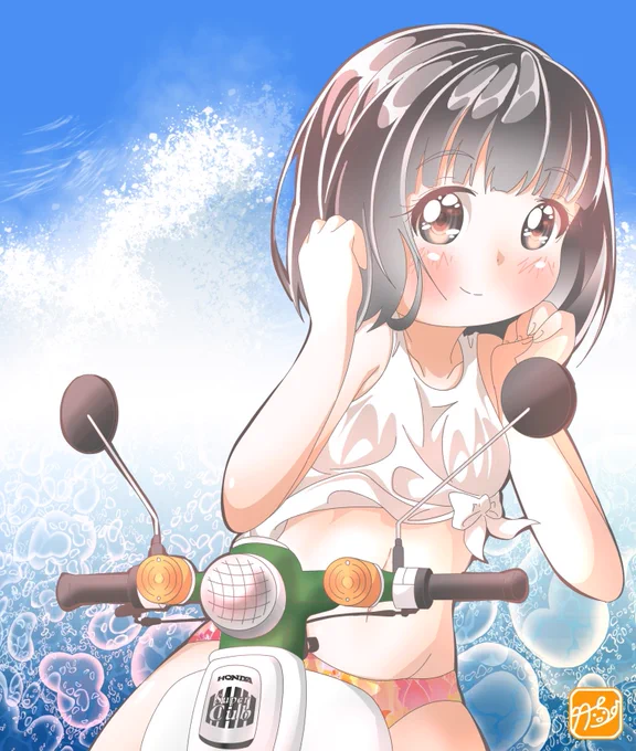 スーパーカブ大好きっ+。*(pq>ω<*)゜+。*#バイクの日 #スーパーカブ #絵描きさんと繋がりたい #私の絵柄が好みって人にフォローされたい 