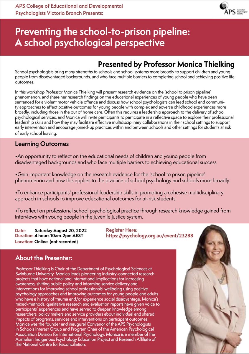 apscedp's tweet photo. No plans this weekend? There's still time to register for this jam-packed @apscedp webinar presented by @ThielkingMonica 👇🏻 Registrations: https://t.co/5EGZ6ObPLB

#EdDevPsychology #psychologists #psychology #PD #learning #ChildDevelopment #schools #education https://t.co/qqI9YI7fF2