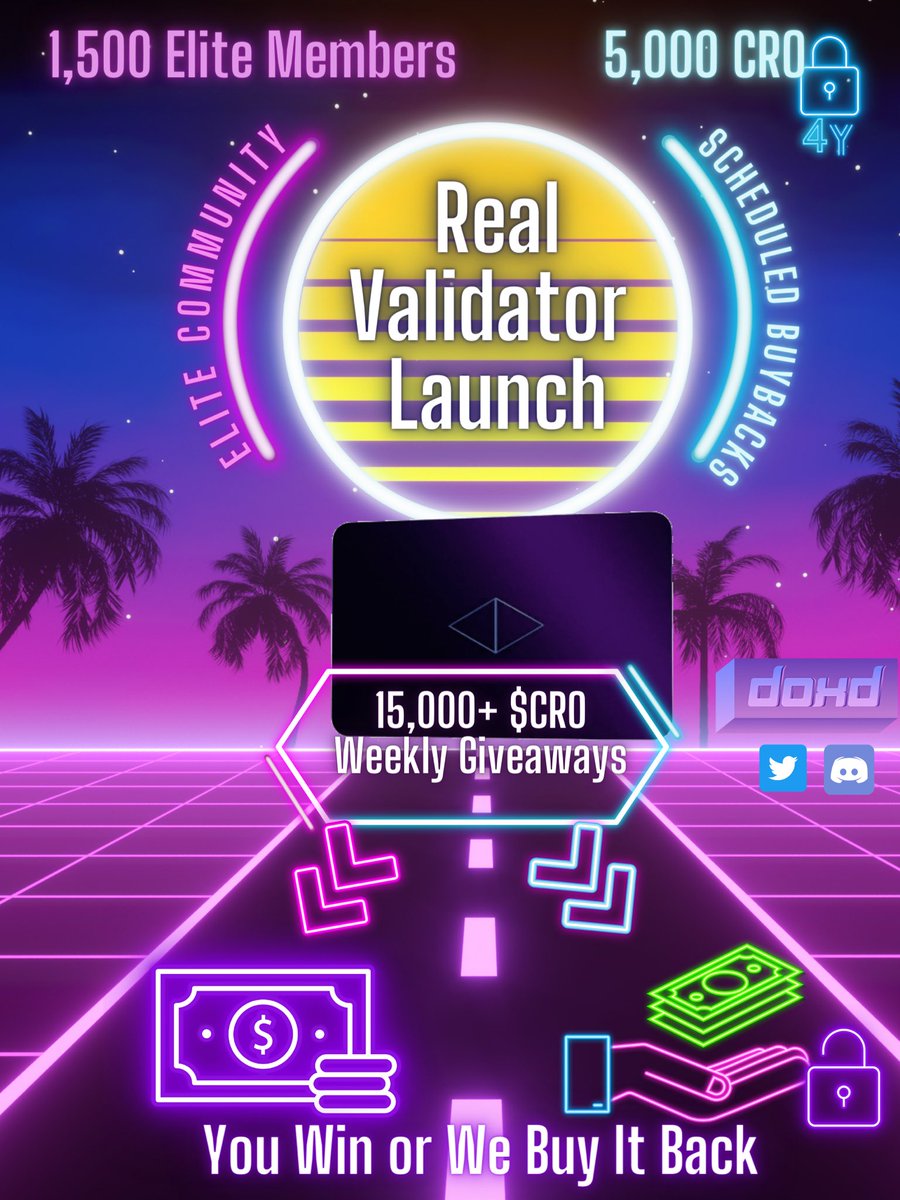 GM <a href="/ClubCro/">ClubCRO | Doxxed & KYC'd</a> friends!🌴

Come check out discord.gg/clubcro and get ready for the investment of a lifetime💰🤫

-Guaranteed buy back after 4 years

-15k CRO weekly prizes

-Secure and professional strategy to ensure growing capital and protected community funds.

-DAO friendly