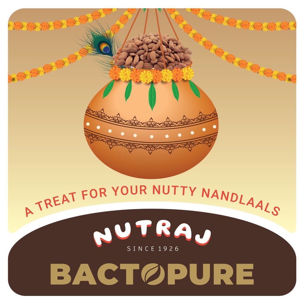 NutrajIndia's tweet photo. Celebrate the birth of Lord Krishna by treating your little BaalGopals with a tasty, healthy and nutritious range of pure Nuts and Dry Fruits only from Nutraj Bactopure.
#nutraj #nutrajdryfruits #nutrajbactopure #HappyJanmashtami #BaalGopal #LordKrishna #Janmashtami #Nandlaal https://t.co/wKOqftN9NH
