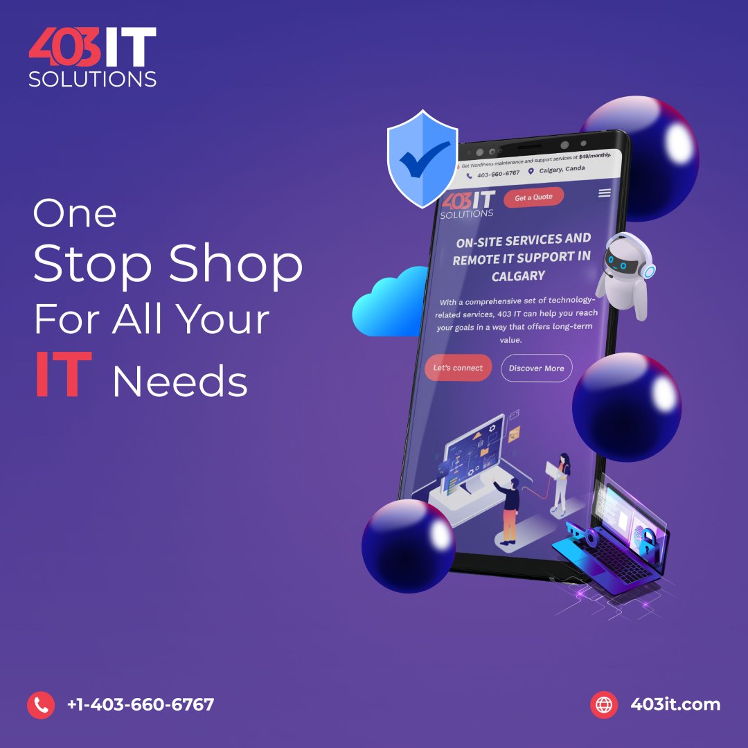 Solutions403's tweet photo. Are you tired of maintaining your company's own computers? Are you looking for an IT partner in Calgary to help you with your technological needs? You don't have to look any further than 403IT.
#403IT #managedIT
#security #networking #microsoft365
#microsoftazure #ITservices https://t.co/F9bF7OrK7H
