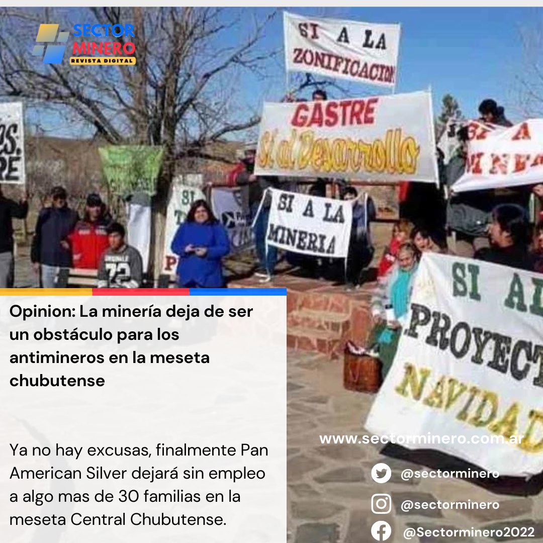 Opinión: La minería deja de ser un obstáculo para los antimineros en la meseta chubutense

Por✍🏻 <a href="/daniel28728/">Daniel Diaz 🇦🇷⭐️⭐️⭐️🇦🇷</a> 

Ya no hay excusas, finalmente Pan American Silver dejara sin empleo a algo mas de 30 familias en la meseta Central Chubutense.

sectorminero.com.ar/opinion-la-min…