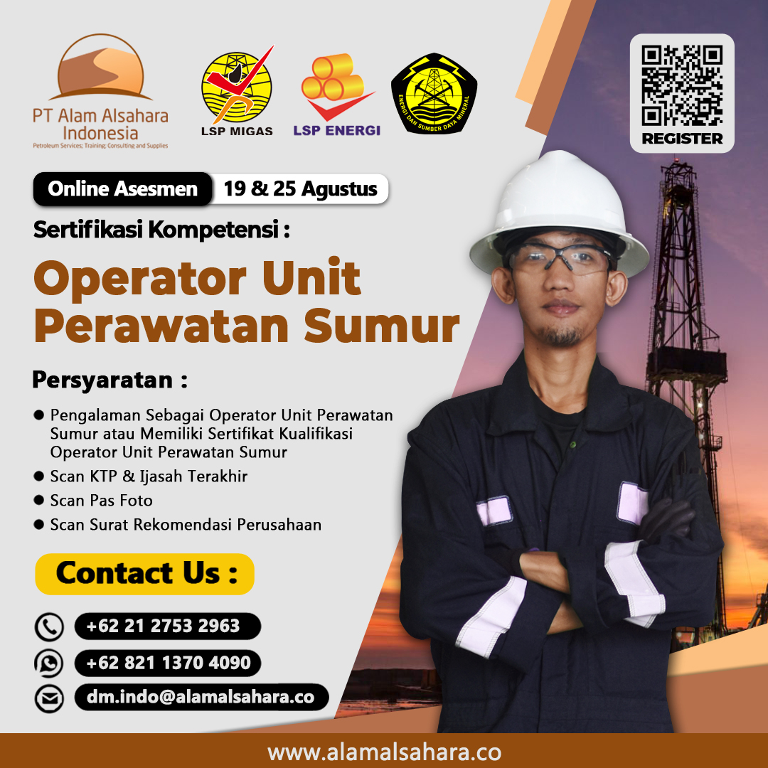 Saharaid_'s tweet photo. Sertifikasi Kompetensi LSP Migas, LSP Energi dan PPSDM Migas
Operator Unit Perawatan Sumur
#alamalsahara #alamalsaharaid
#pelatihanmigas #sertifikasimigas
#migas #oilandgas #petroleum
#schlumberger #halliburton #pertamina
#driller #floorman #derrickman #toolpusher #roustabout https://t.co/SlbyscfPTV