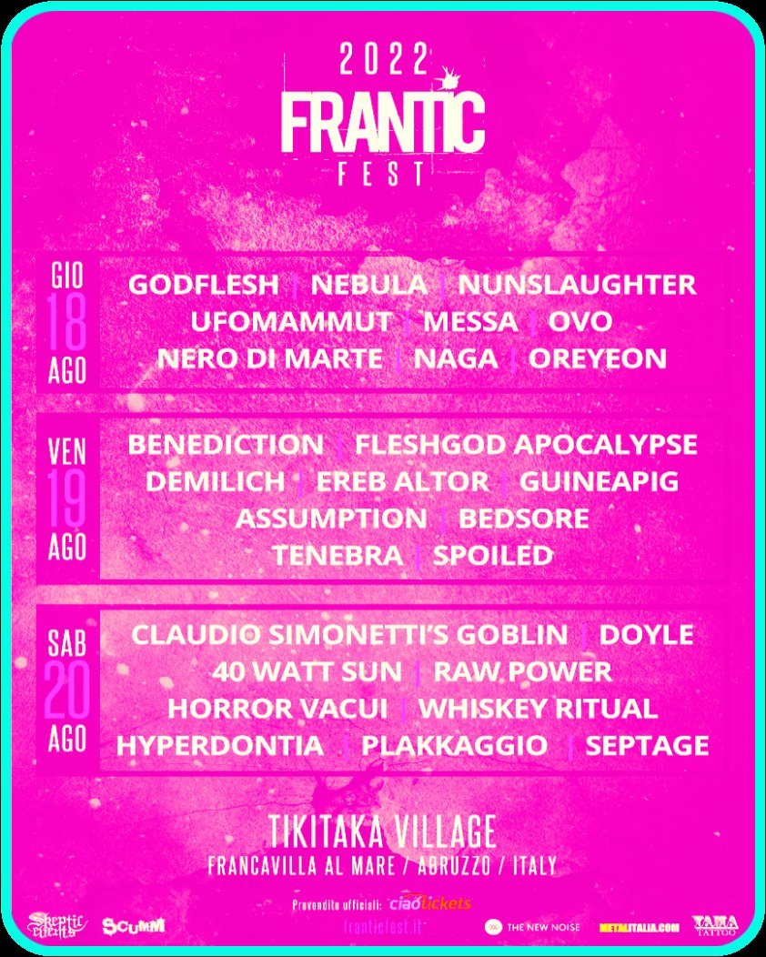 Tonight, the last gig of the summer for Demilich, at Frantic Fest, in Titikikitakaka Village, near Pescara, Italia. Molto bene! Ci vediamo lì, siete figli di puttana! Thanks, Google. Blame Google.
#Demilich #Tikitaka #FranticFest #DeathMetal #OSDM #FinnishDeathMetal #FinnishMusic