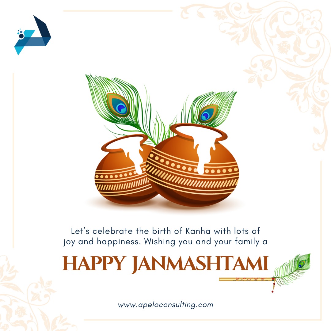 May Lord Krishna steal all your tensions and worries on this Janmashtmi! And give you all the love, peace and happiness! 

Apelo Consulting Happy Krishna Janmashtami.

#janmashtami2022 #janmashtamispecial #janmashtami #krishnajanmashtami2022 #krishnajanmashtami #apeloconsulting